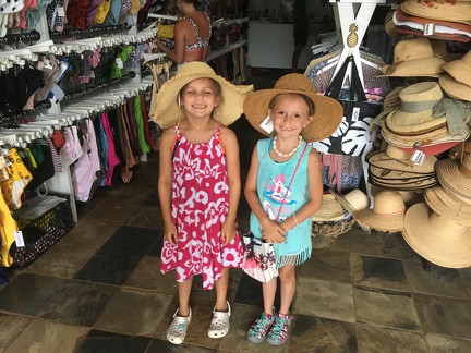 Greta and Ellie trying on hats2